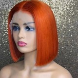 Brazilian 13*4Frontal Lace Straight Bob100% Human Hair