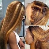 12A Human Hair Piano 4/27 Wig 13*4 Frontal 200%Density Wigs