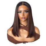 12A Straight Bob Brown 4#  Vietnamese Hair 13*4frontal wig