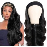Machine-made headband human hair wigs