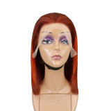 10A Brazilian Orange Brown Straight Bob Real Human Hair Two-Tone Wig