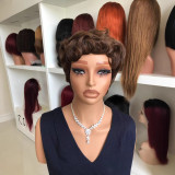 Full human hair wig, short hair, fully machine-made wig, pixie cut human hair wigs, real hair wig