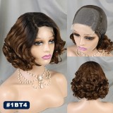 Body Wave Short Bob Wigs Human Hair 4x4 Bob Wig Lace Front H