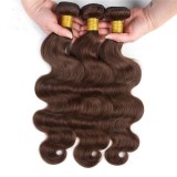 No. 4 brown color body wave bundle human hair