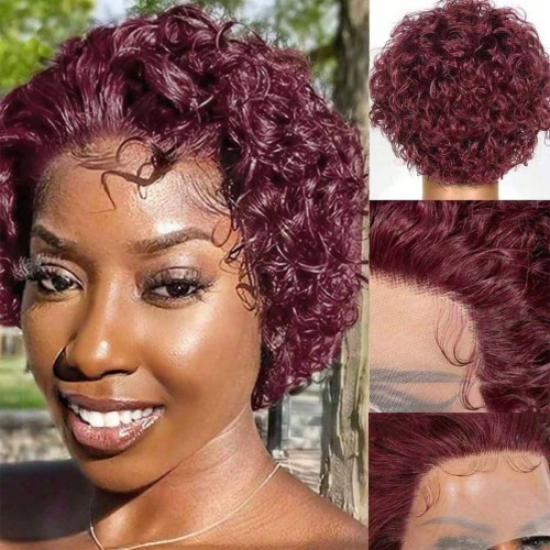 Cross-border short pixie cut human hair wigs in European and American style