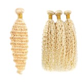 Real human hair#613 blonde hair bundles curly European and American wigs, cross-border
