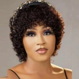 12A Brazilian Human Hair Short Curly Wig High quality Pixie