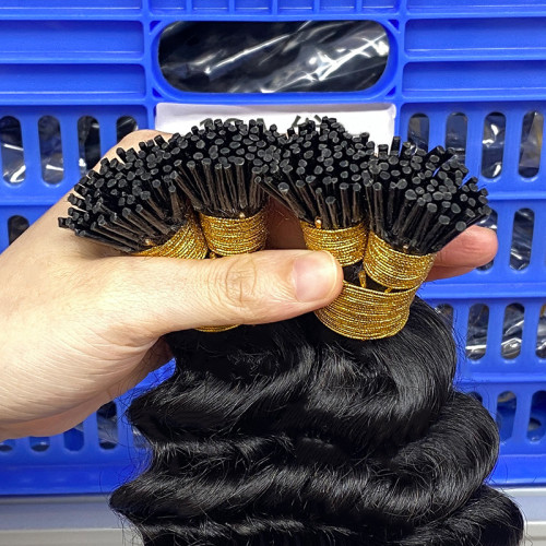 I-tip human hair wigs, women's crystal thread hair extensions, European and American cross-border hair