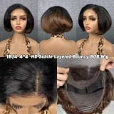 4*4lace Fumi Bob Pixie Cut Full density 100% human hair