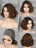 14Inch Bouncy Curly Genuine Hair Lace 4*4 Closure Wig