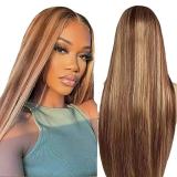 Piano-colored straight hair, high-shine straight hair, 100% human hair