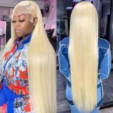 European and American cross-border 13*4 large lace golden 613 full human hair wig, hot-selling in foreign trade, in stock in Xuchang