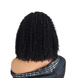 Cross-border V part Afro-Bob kinky curly wig human hair European and American real human hair wig