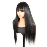 European and American wigs made of real human hair, 13X4 lace front bangs wig, straight hair, wholesale for cross-border foreign trade, women's real hair