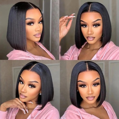 10A Straight Bob 13*4frontal Lace Wig Brazilian human hair