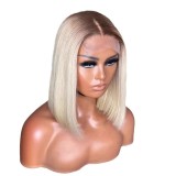 12A 4*4 Closure Lace Glueless Blonde 4T613# Straight Bob