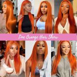 Straight Ginger Orange Lace Front Wig Human Hair