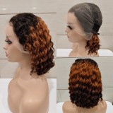 12A 13*4  Frontal Deep Curly Bob 200% density Indian Hair