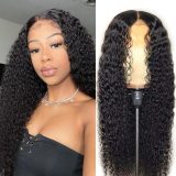 European and American wigs made of real human hair, 4x1 T-part front lace curly wigs, headgear for foreign trade and cross-border wholesale