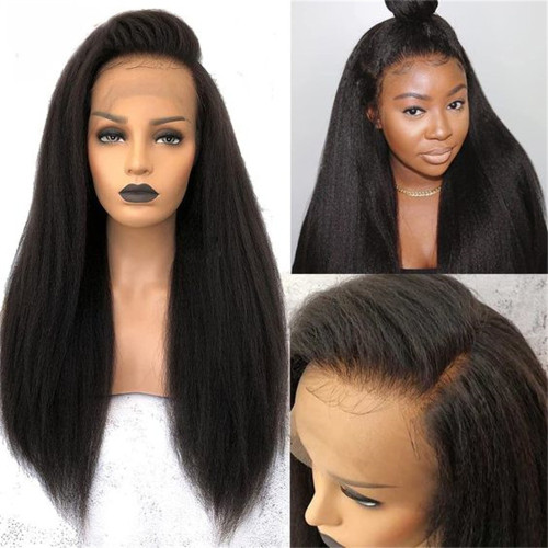 13*4 large hair pieces Human Hair Kinky Straight Wigs Yaki Small Curly Hotselli Natural Style
