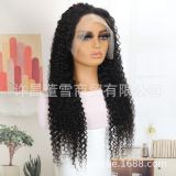 Transparency lace deep curly human hair wig for European and American foreign trade