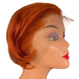 10A Brazilian 350# Pixie Bob With 13*4 Frontal Wig Human Hair