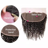 Peruvian Human Hair Kinky Curly Lace Frontal Closure 13x4