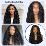 Real human hair Crochet Feather Hair Extensions, can be permed and dyed