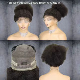 360Full Lace wig AFVO Yaki Curly Wigs Indian Human Hair