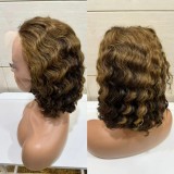 12A 13*4  Frontal Deep Curly Bob 200% density Indian Hair