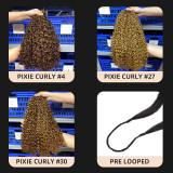Real human hair crochet extensions pixie curly crochet human hair European and American cross-border wigs