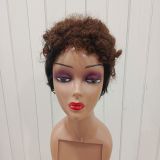 100% Human Hair Short Curly Wig Brazilian Color hair