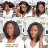 Human hair wigs 4x4 5x5 13x4 front lace Bob straight human hair wigs cross-border