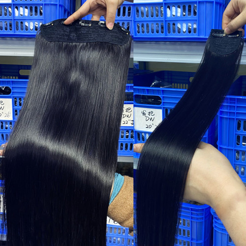 Customized real human hair wigs, SDD one-piece three-section, high volume, one-piece style, can be bleached, dyed, and permed, women's real hair wig pieces