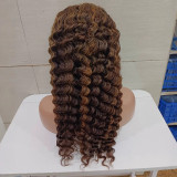 5*5 Lace Glueless Deep Wave Piano Color 200%density human
