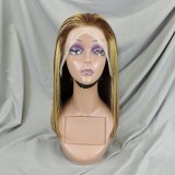 Bone Straight Lace Frontal Wig Short Bob 4/27 Human Hair