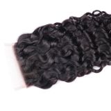 4by4 water wave closure Transparent brown lace hair is now in stock