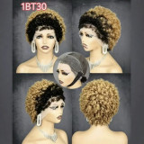 13*4 frontal Afro Kinky curly Short  wigs 100% human hair