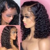 13*4 HD ttransparent lace deep wave curly huamn hair wig