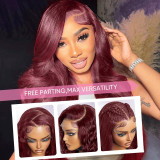 99J Burgundy Lace Front Wigs Human Hair 12A Big Wave Wig for Black Women
