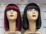 Human Hair Fringe Bob High Quality Full Density Bangs Wig