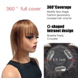 European and American wigs made of real human hair for women, 4P27 hair topper, round top hairpiece, foreign trade cross-border wholesale