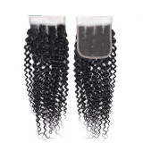 4*4 Brazilian Kinky Curly Lace Frontal Closure Human Hair