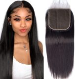 European and American wigs made of real human hair with 5x5 transparent lace front, long straight hair, celebrity style, cross-border wholesale