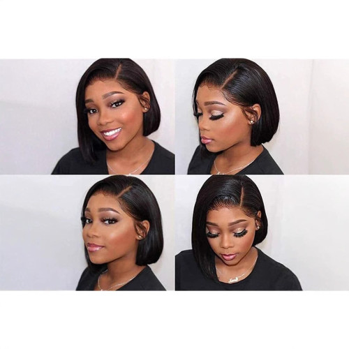 13*4 large lace bob, large stock, 8 inches, 95 yuan, popular African style, hot-selling real human hair wigs, Xuchang factory