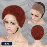 Brazilian 13*4 frontal Afro Short Wig Human hair