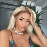 12A 4*4 Closure Lace Glueless Blonde 4T613# Straight Bob