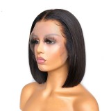 10A Straight Bob 13*4frontal lace wig 200% density human hai