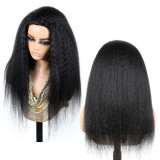 Cross-border HalfWig3in1HumanHairKinkyStraight European and American Wig Real Human Hair