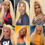 Real human hair#613 blonde hair bundles curly European and American wigs, cross-border